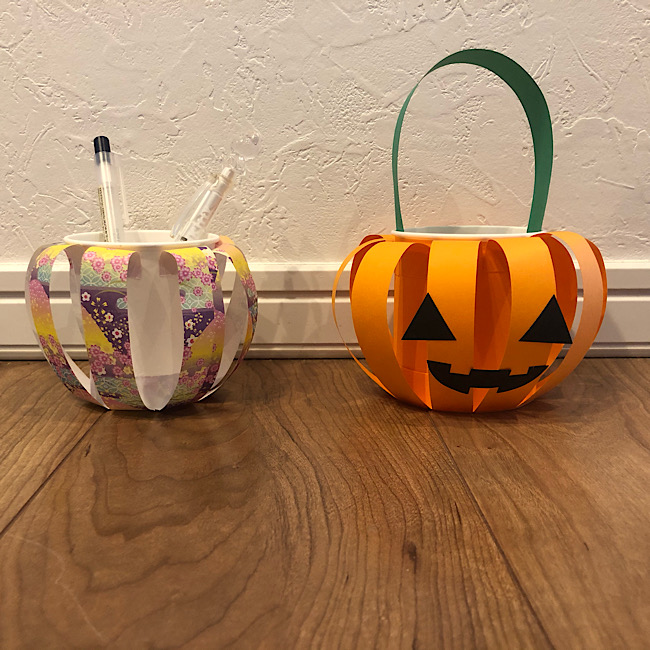 紙コップ工作 かぼちゃの小物入れの作り方 写真で手順を公開 ハルブログ